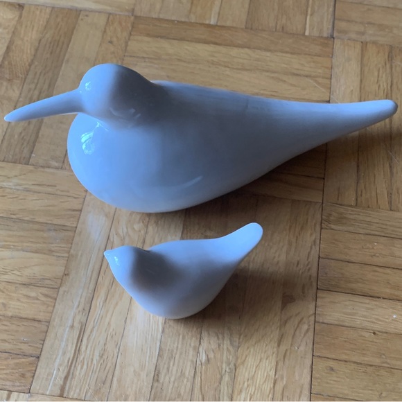 Other - Set of (2) White Ceramic Bird Figurines